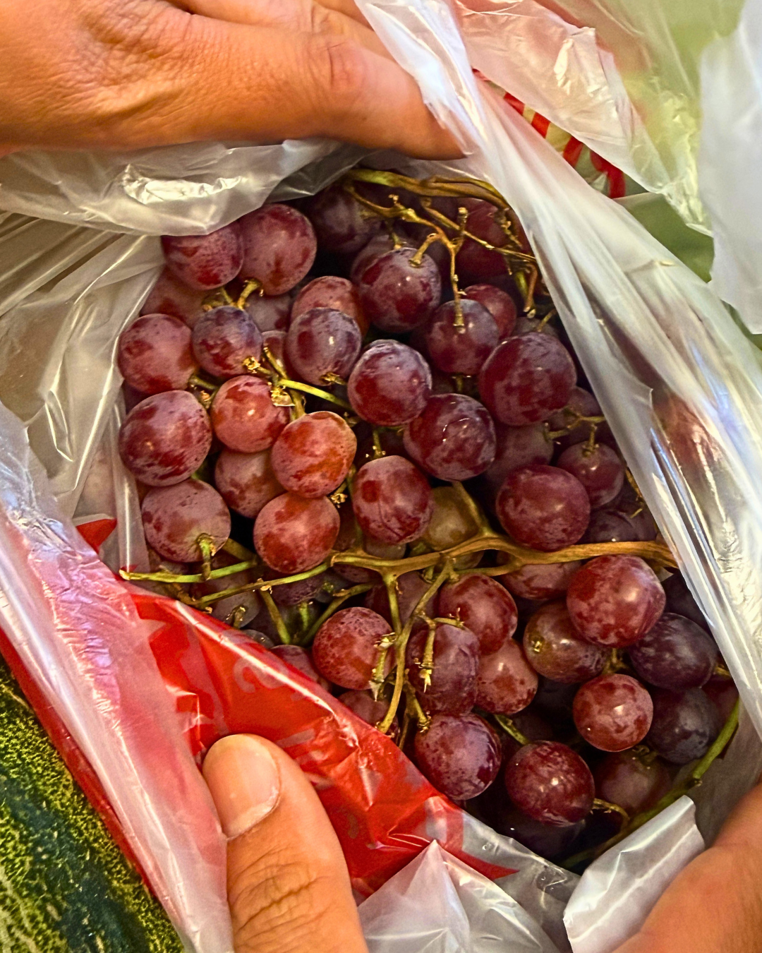 Red Flame Grapes from J & J Ramos Farms in Mandela CSA located in West Oakland, CA